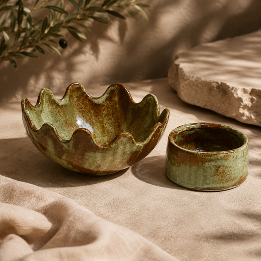 Caviar Wavy Bowl with ice cylinder